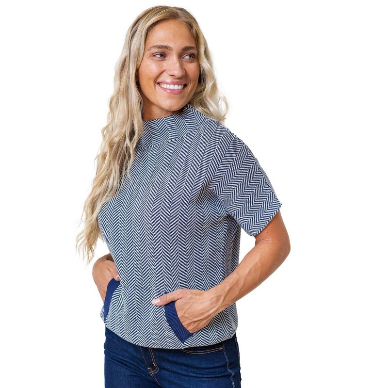 Hope & Henry Women's Short Sleeve Mock Neck Sweater, Womens, Small
