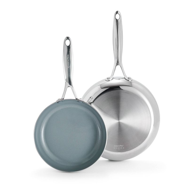 GreenPan (8" and 10") Valencia Pro Stainless Steel Fry Pan Set