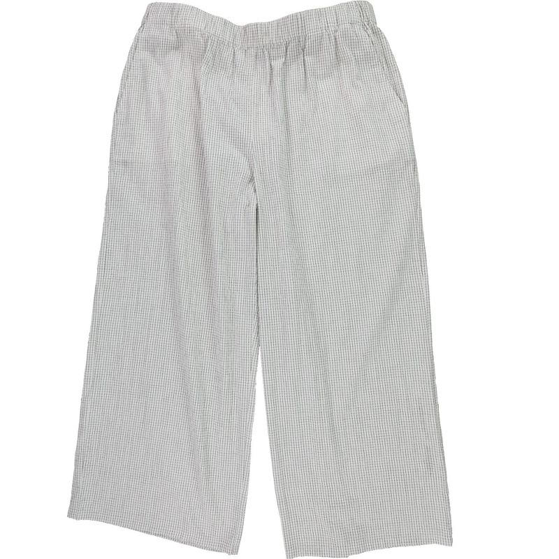 Eileen Fisher Womens Cropped Casual Wide Leg Pants, white, Large