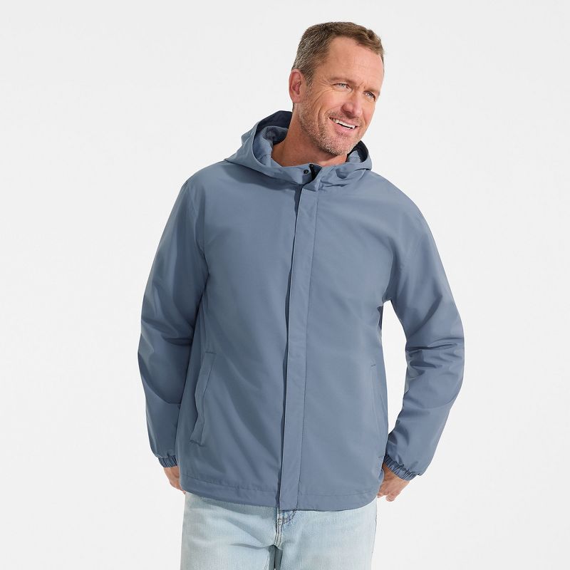 Lands' End Men's Squall Waterproof Packable Rain Jacket - Large - Dusk Indigo Sky