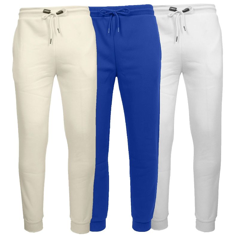 Galaxy By Harvic Men's Fleece-Lined Jogger Sweatpants -3 Pack