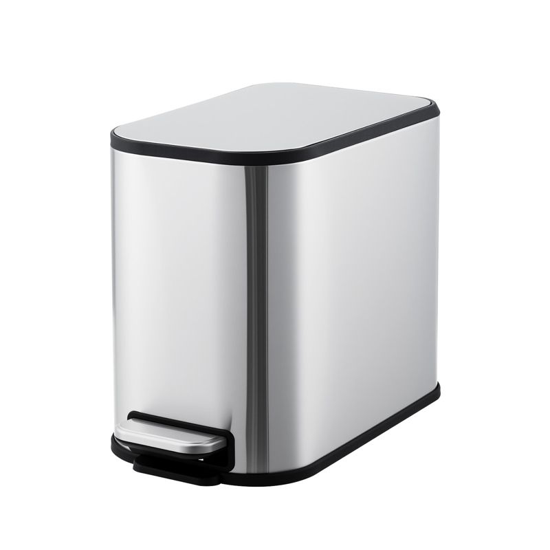 Slim Trash Can, Step Garbage Can with Soft-Close Lid, Recycling Bin Waste Container with Removable Inner Bucket for Kitchen, Bathroom