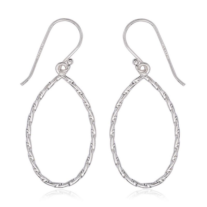 Bella Silver Sterling Silver Open Oval Earrings - Silver