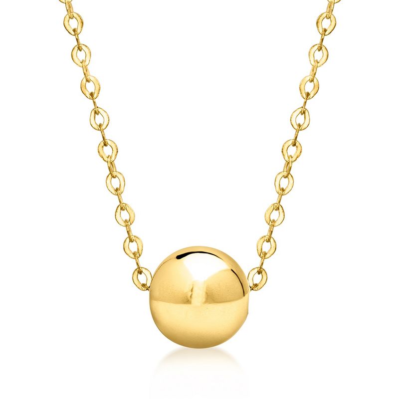 Pure Collection by Ross-Simons Italian 6mm 14kt Yellow Gold Bead Necklace Size 16