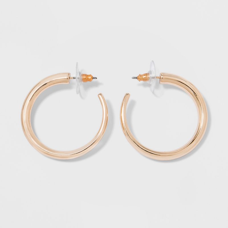 Post Small Hoop Earrings - A New Day™ Gold: Stainless Steel, Nickel-Free, 1.25" Length