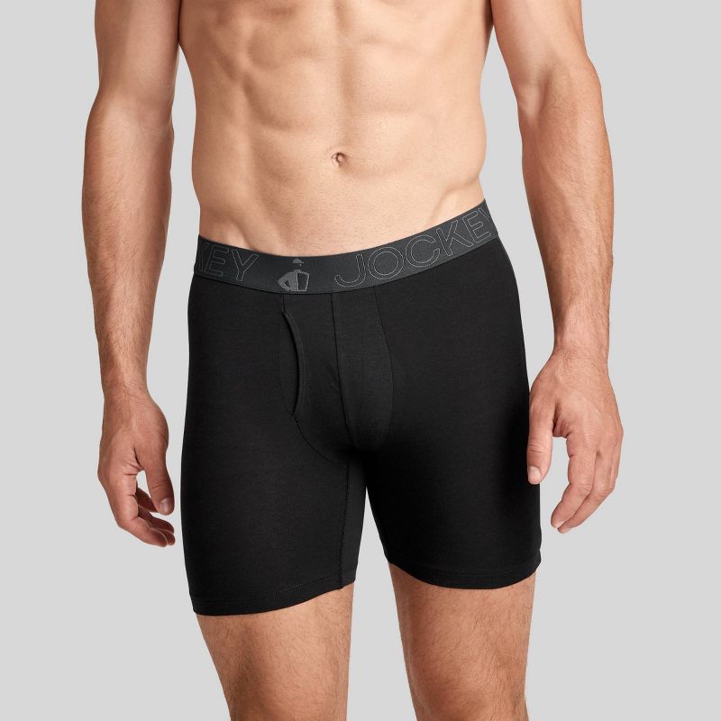 Jockey Generation™ Men's Cotton Stretch 3pk Boxer Briefs - Black M