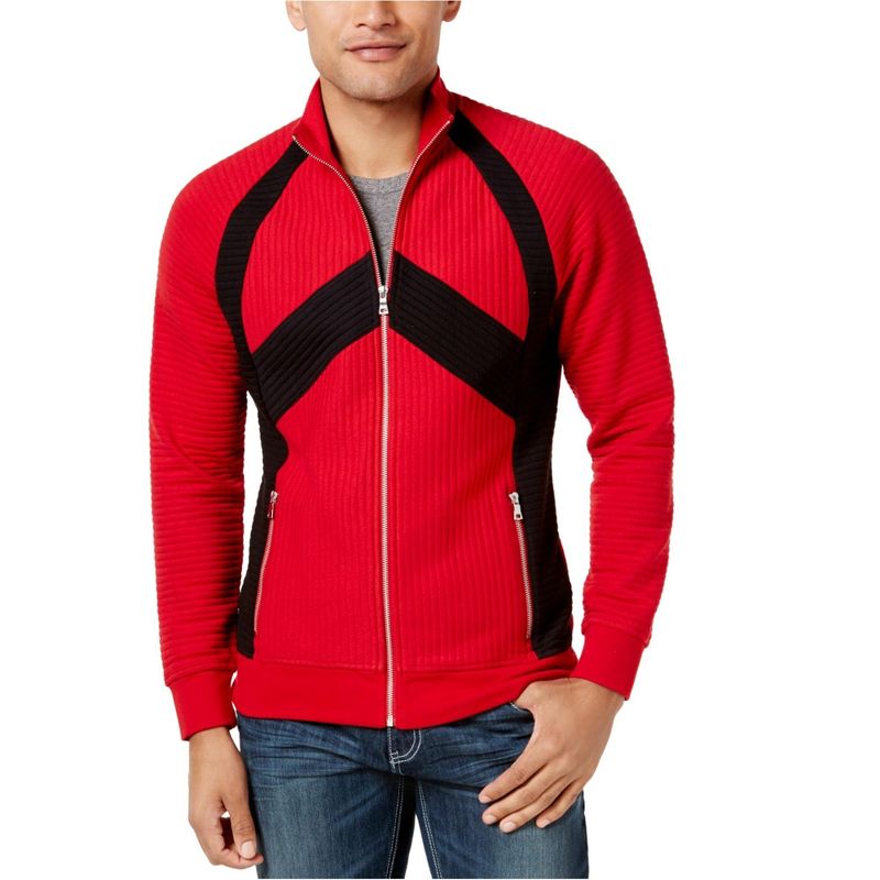 I.N.C International Concepts Mens Pieced Quilted Jacket, jesterred, X-Large