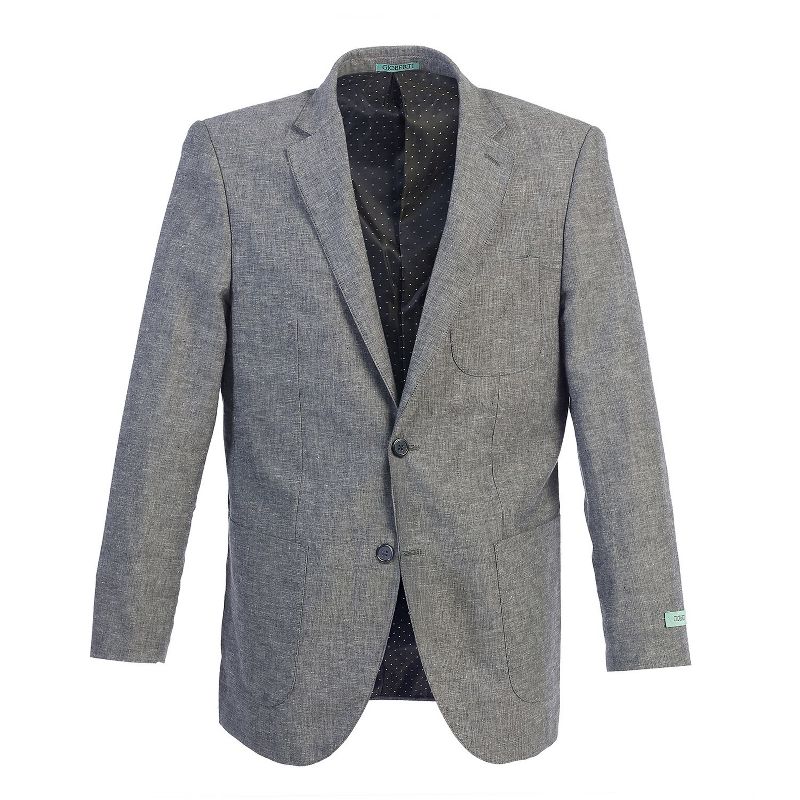 Gioberti Mens Linen Sports Coat Suit Jacket, Gray, Size 38 Regular