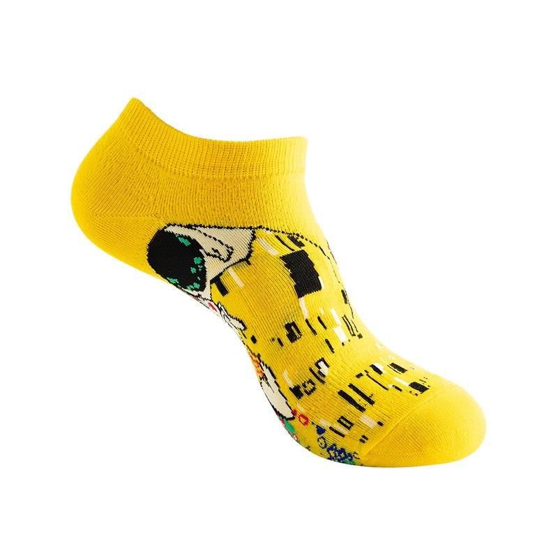 Klimt's The Kiss Famous Art Ankle Socks from the Sock Panda (Men's Sizes, Adult Large)