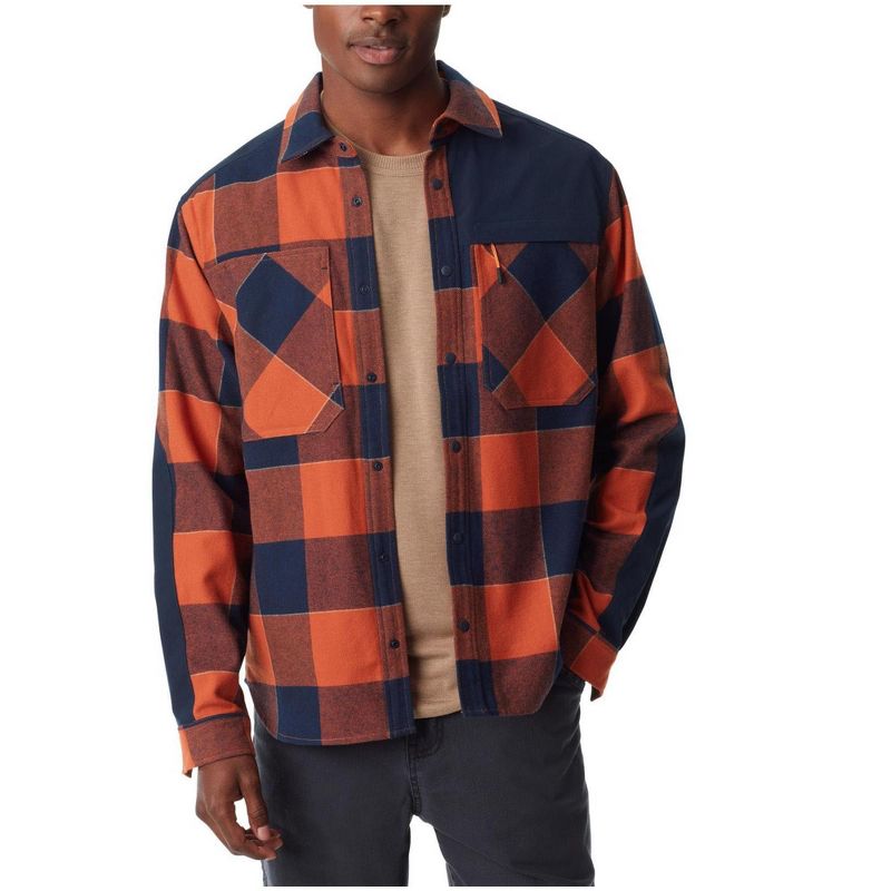BASS OUTDOOR Mens Utility Shirt Jacket, rustcopper, Small