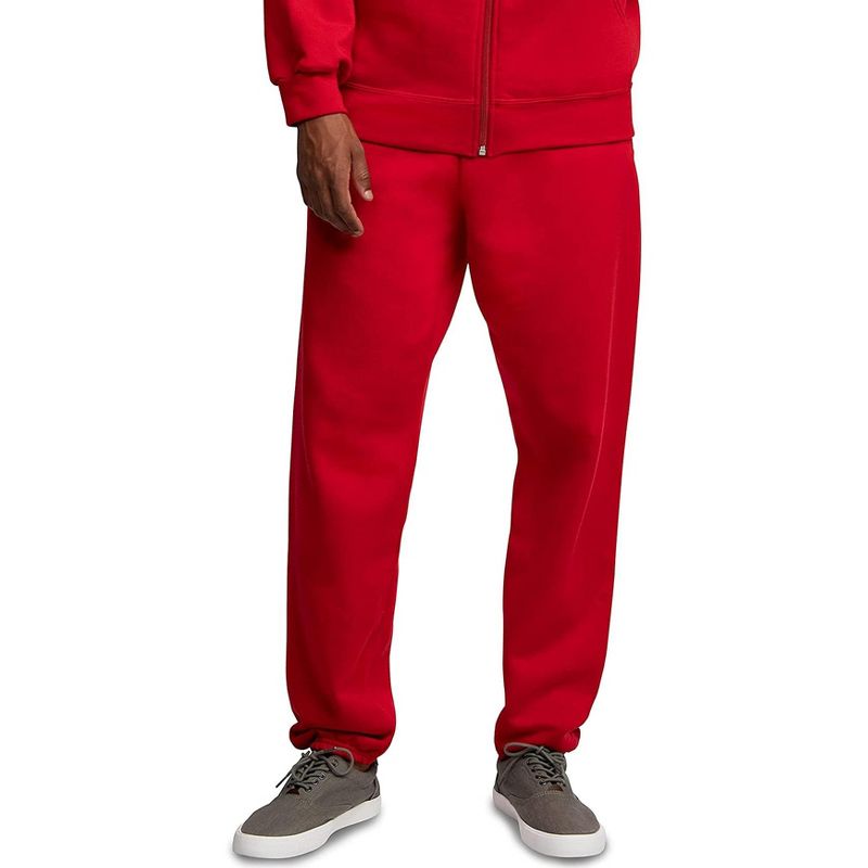 Fruit Of The Loom Mens Eversoft Fleece Extended Sizes Elastic Bottom Sweatpants, 2XL, Red