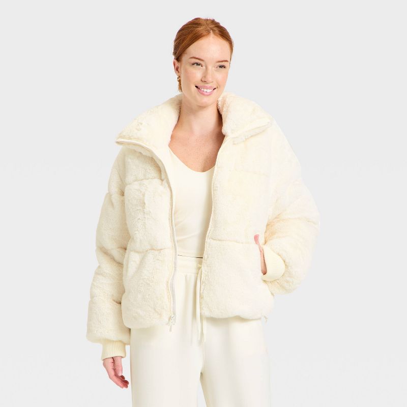 Women's Puffer Jacket - All In Motion™ Cream XL