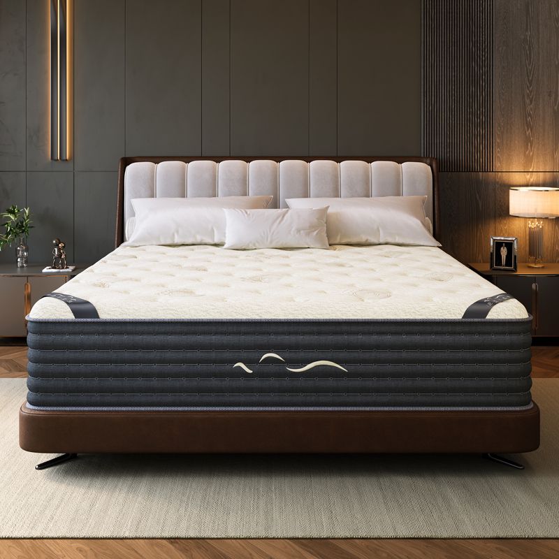 Swedrea Hybrid Mattress Queen Medium Gel Memory Cashmere Wool 12 inch in White