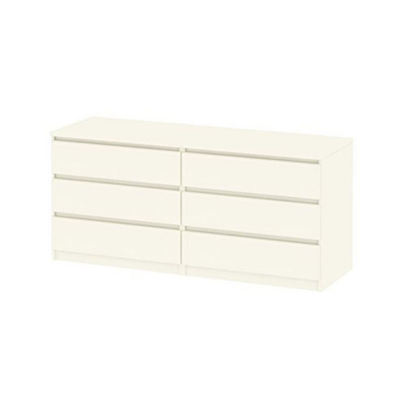 HomeStock Modern 6 Drawer Double Dresser Storage Bedroom Furniture