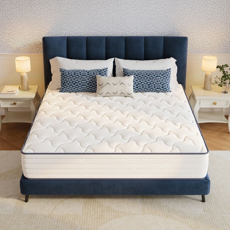 Swedrea Hybrid Mattress Medium Cooling Memory Foam 12 in. Bed-in-a-Box White, Queen