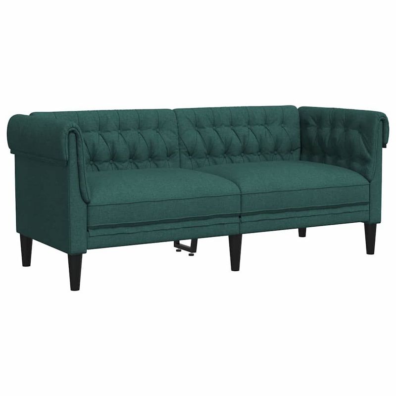 vidaXL Chesterfield Sofa Chair Upholstered Settee Living Room Furniture Fabric - Brown Sofa