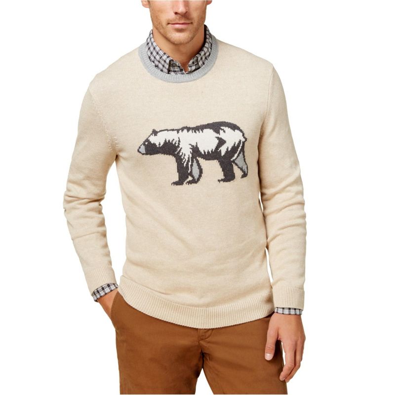 Club Room Mens Intrasias Pullover Sweater, sandstonehtr, XX-Large
