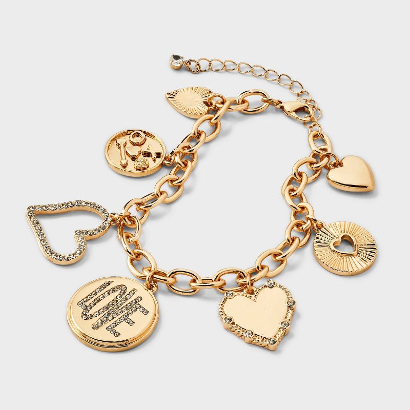 Love Chain Charm Bracelet - A New Day™ Gold