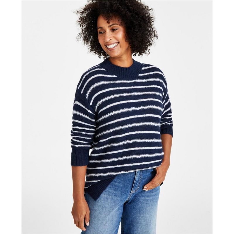 Style & Co. Womens Knit Pullover Sweater, navy, PXL