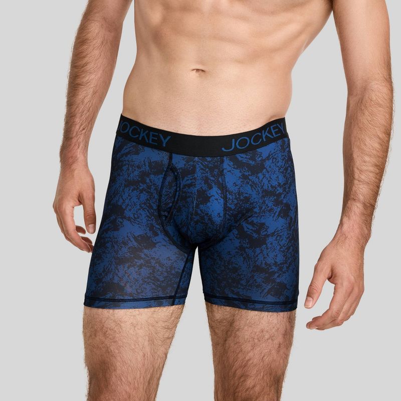 Jockey Generation™ Men's 3pk Microfiber Boxer Briefs - Blue/Gray S: Lightweight Knit, Mid Rise, Pull-On