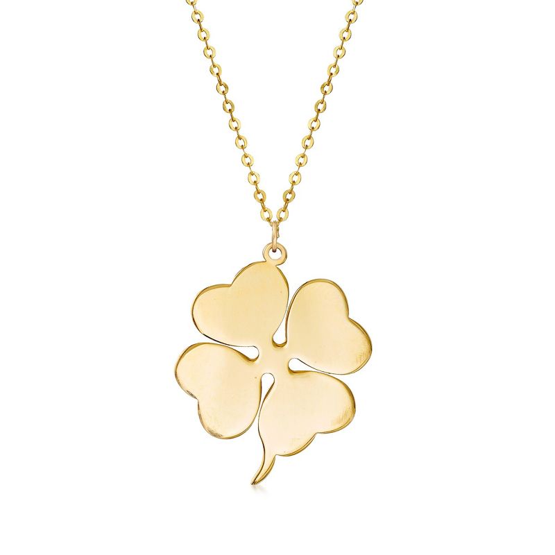 Ross-Simons Italian 14kt Yellow Gold 4-Leaf Clover Pendant Necklace Size 20