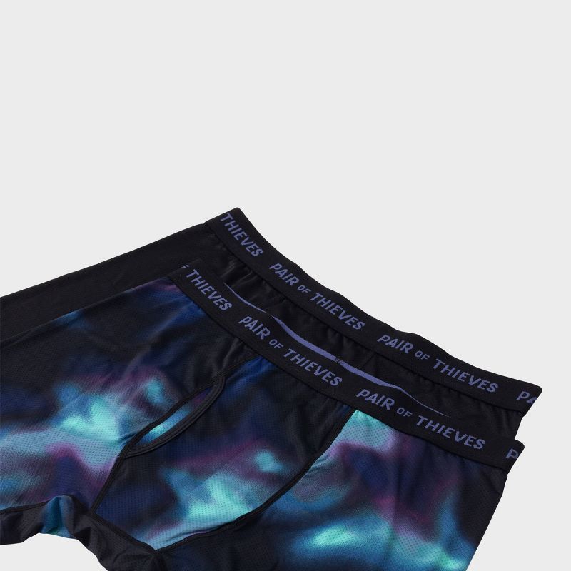 Pair of Thieves Men's Super Fit Print Boxer Briefs 2pk - Vibrant Purple XL: Tagless, Mesh Fabric, Galaxy Pattern, Full Waistband Elastic