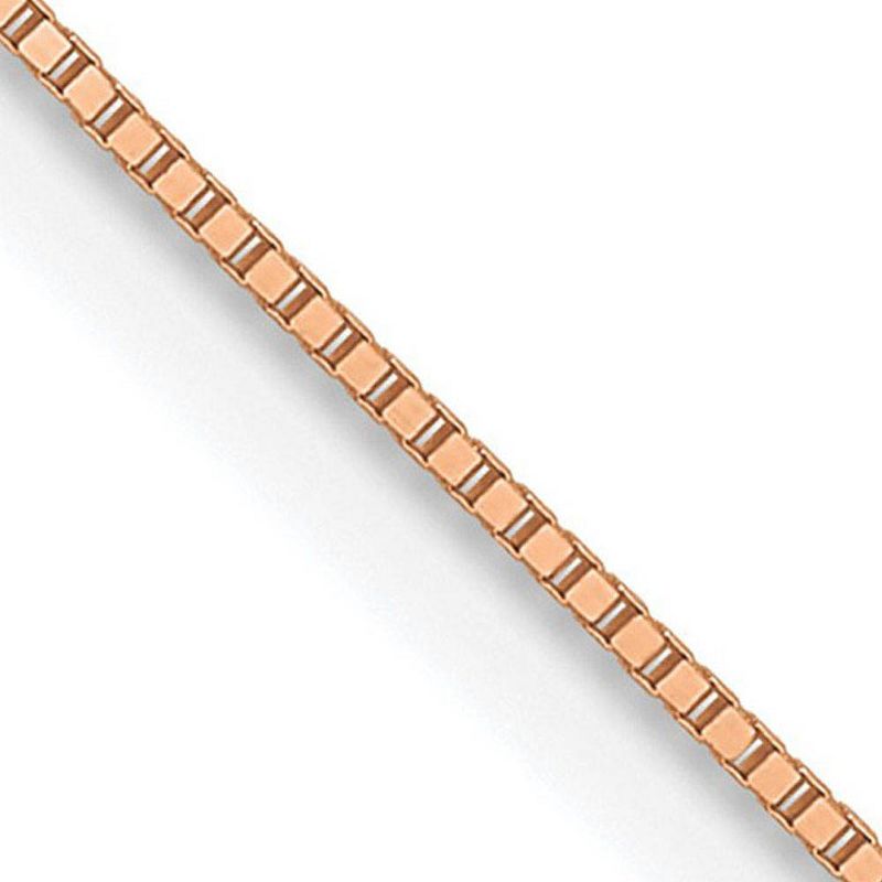 Black Bow Jewelry 0.5mm 14K Rose Gold Solid Box Chain Necklace, 16 Inch