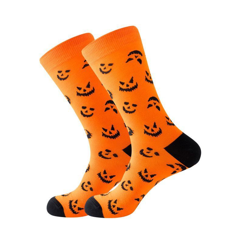Pumpkin Face Patterned Socks (Men's Sizes, Adult Large) from the Sock Panda - Great for Halloween