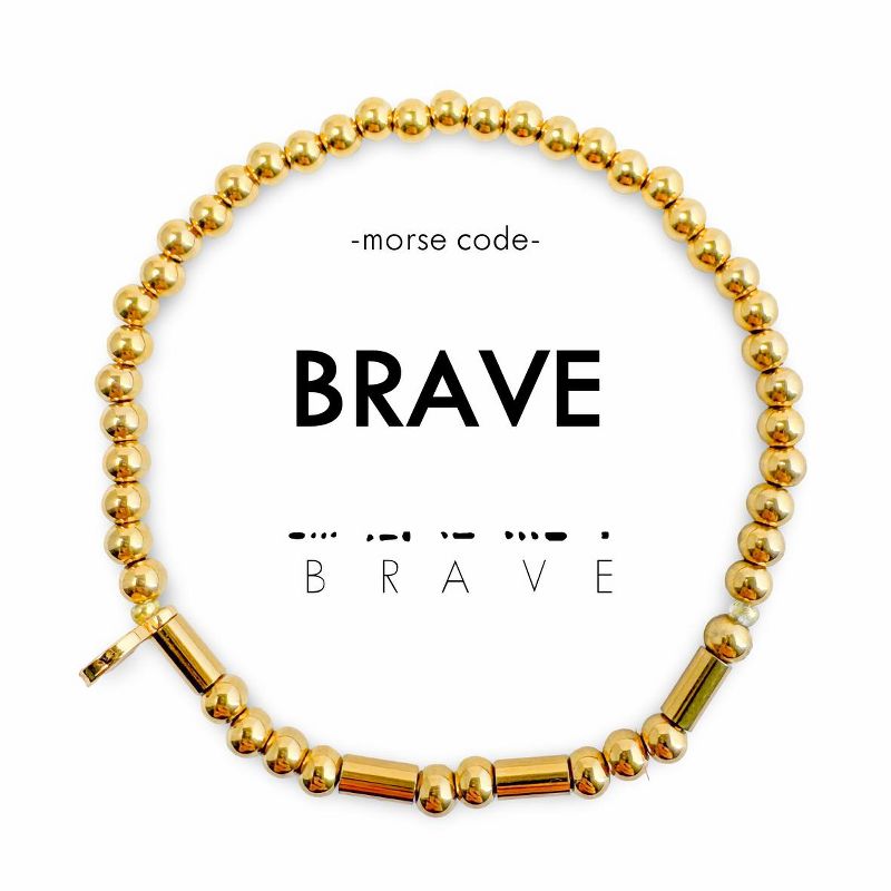 Morse Code Gold Waterproof Beaded Bracelet | BRAVE - ETHICGOODS