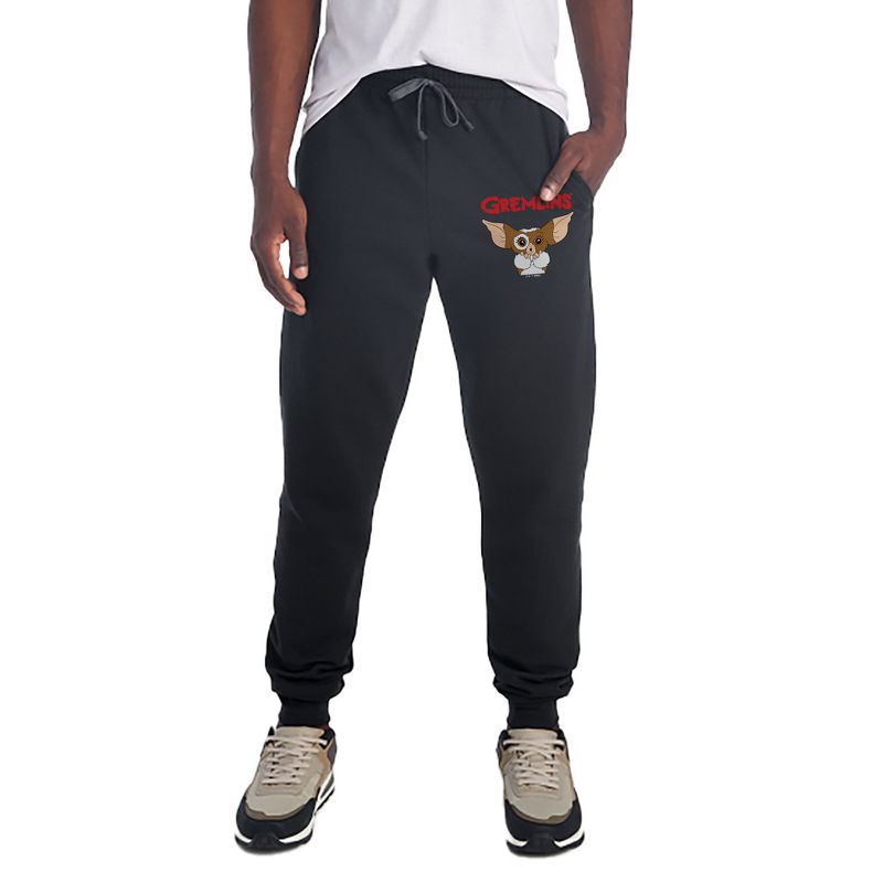 Gremlins Gizmo Logo Unisex Jogger Sweatpants with Pockets for Men and Women Black Large