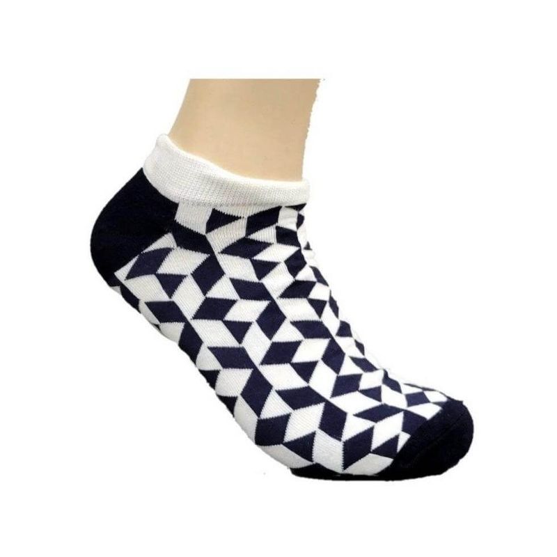 Black and White Diamond Patterned Ankle Socks (Men's Sizes, Adult Large) from the Sock Panda