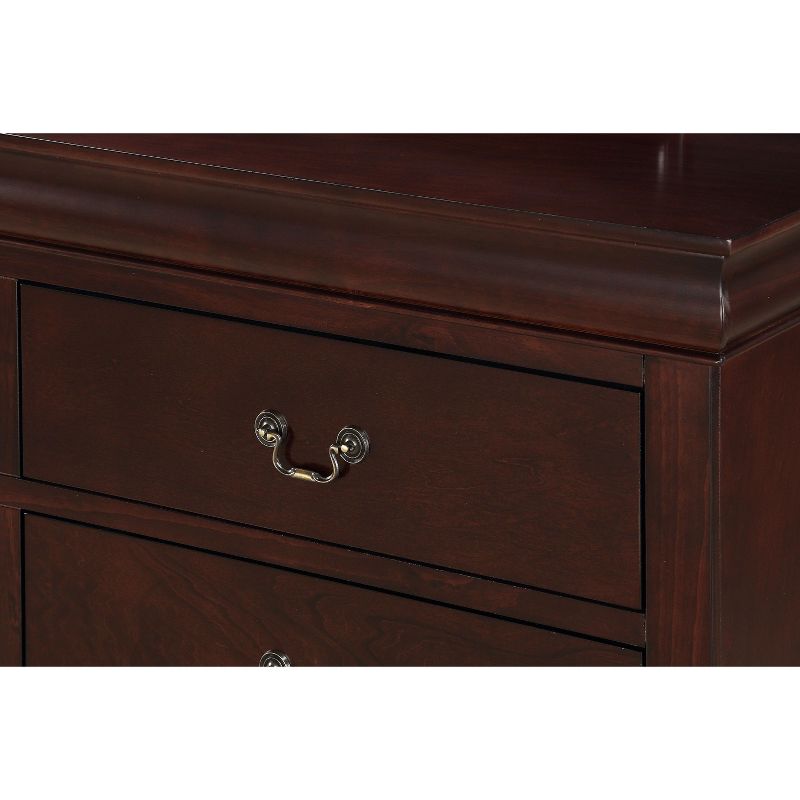 Okak 2-Drawer Nightstand 21" Solid Wood Contemporary Bedroom Furniture with Ample Storage, Easy Assembly, Cherry