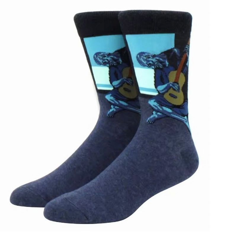 Old Guitarist Picasso Famous Art Socks (Men's Sizes, Adult Large) from the Sock Panda