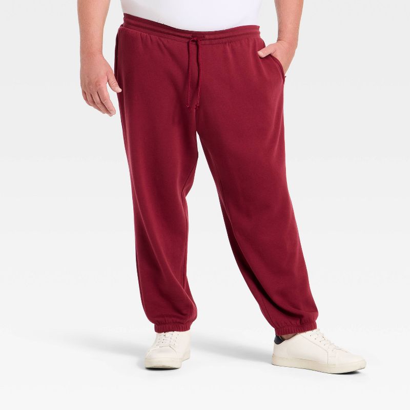 Men's Big Cotton Fleece Jogger Pants - All In Motion™ Wine Red 3XL