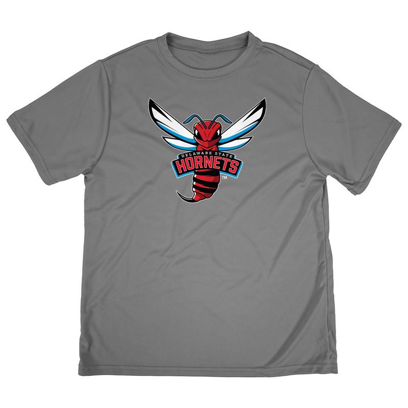 Boys' Delaware State University Sport T-Shirt Primary Logo Charcoal Medium