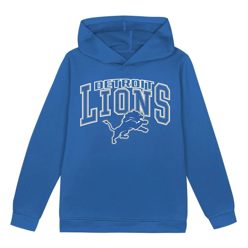 NFL Detroit Lions Toddler Boys' Poly Fleece Hooded Sweatshirt - 2T