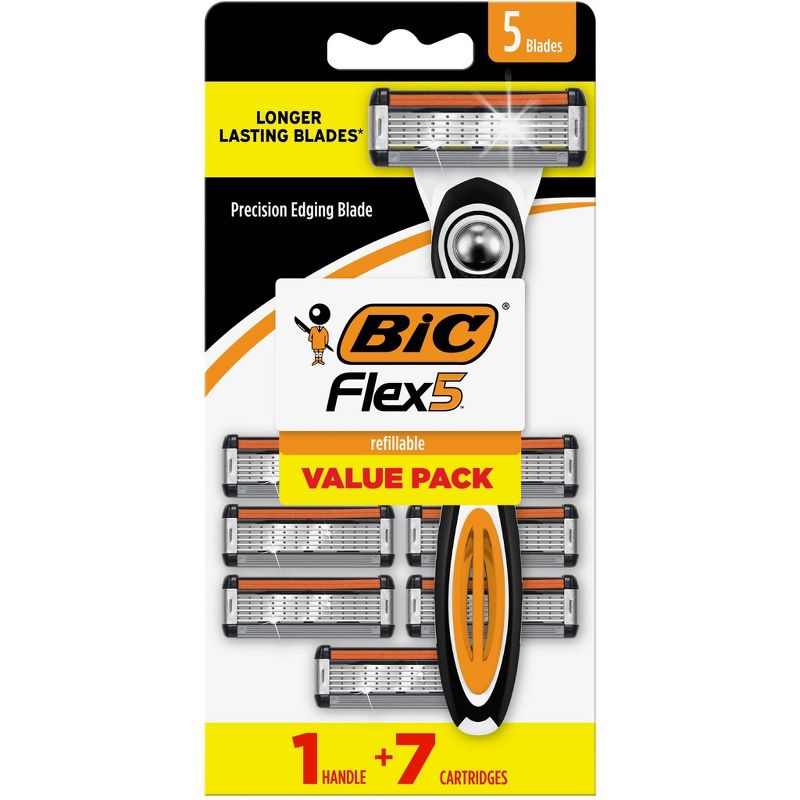 BiC Flex 5 Men's Refillable 5-Blade Razors - 1 Handle + 7 Cartridges