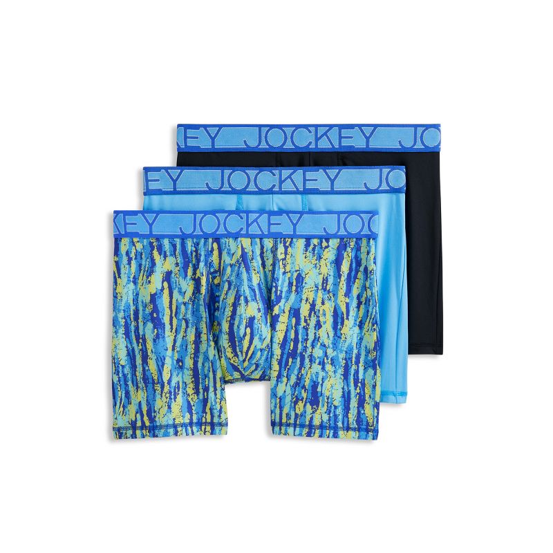 Jockey Men's Active Microfiber 5" Boxer Brief - 3 Pack S Royal Satin