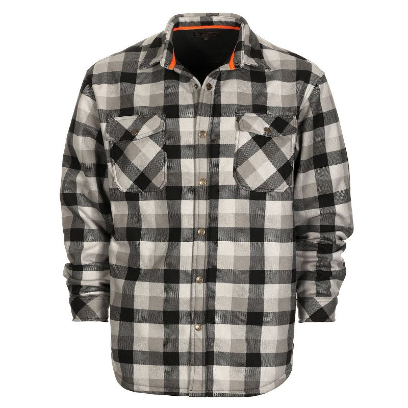 Gioberti Men's Checkered Flannel Jacket, Black / Charcoal / Gray, Large
