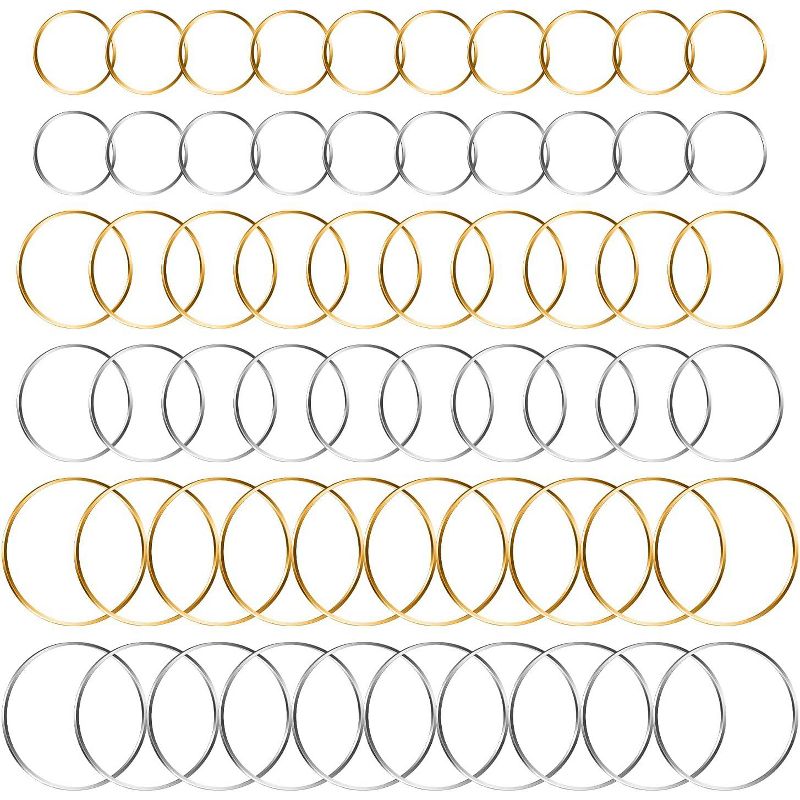 Round Beading Hoop Charms, 3-Size Set (20/30/40mm) Open Circle Findings for DIY Jewelry Making 203040 Round One Size