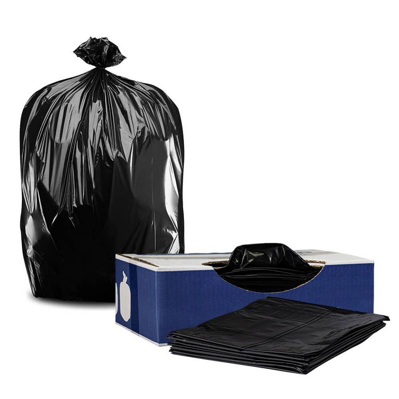 Plasticplace Heavy Duty 55-60 Gallon Trash Bags, Black (100 Count)