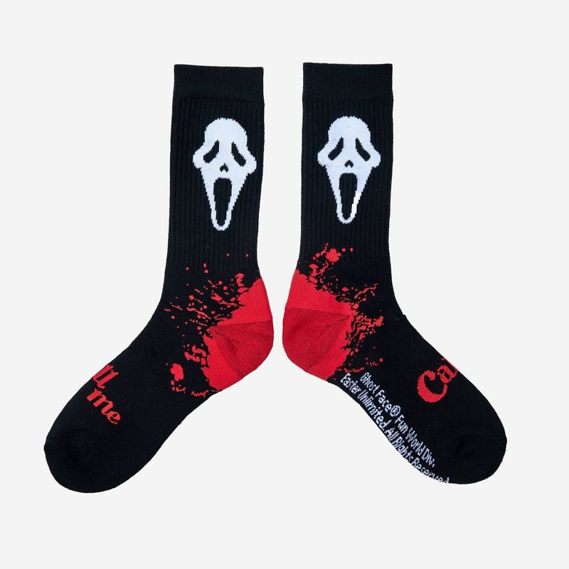 Men's Ghostface Athletic Crew Socks - Black 6-12