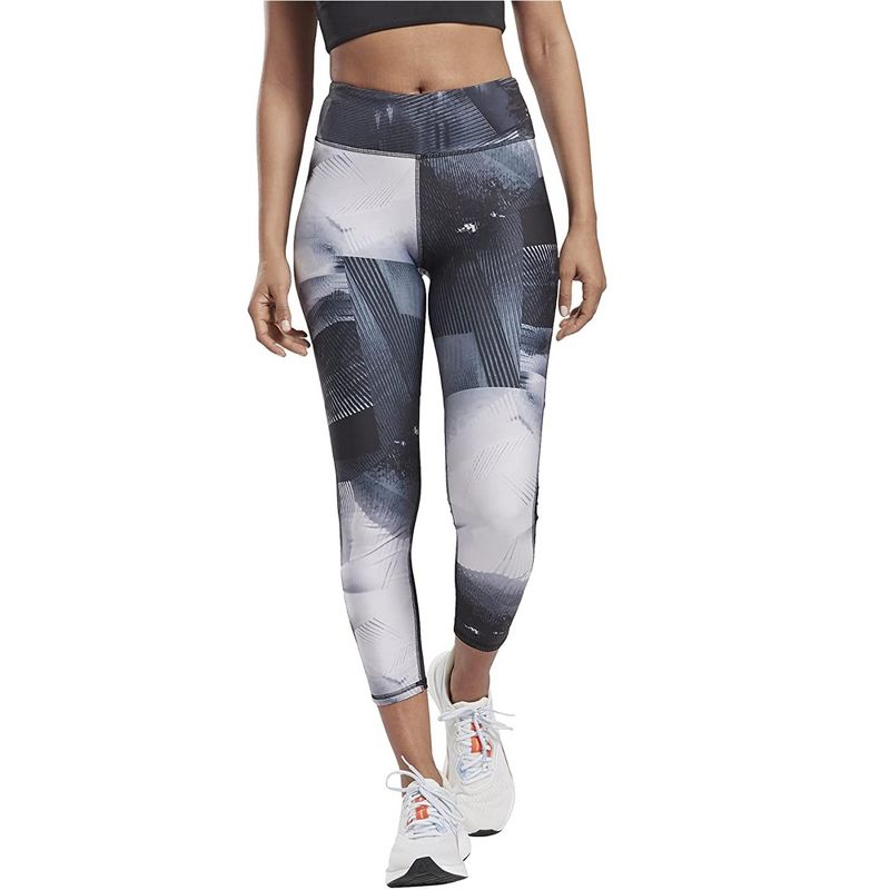 Reebok Womens 7/8 Tights Yoga Pants, blkwht, XX-Small