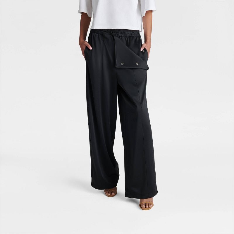 KBB by KAHLANA Women's Mid-Rise Straight Leg 'The Convertible Track Pant' - Black L