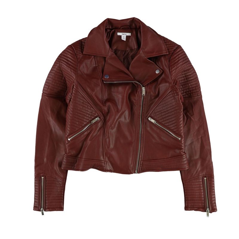 bar III Womens Quilted Moto Jacket, brightred, Large