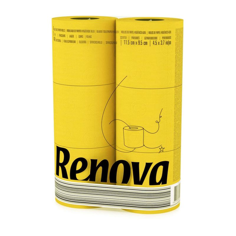 Evideco French Home Goods 3-Ply 140-Sheet Yellow Toilet Paper Bright Decorative Bulk Sandalwood-Scented Rolls