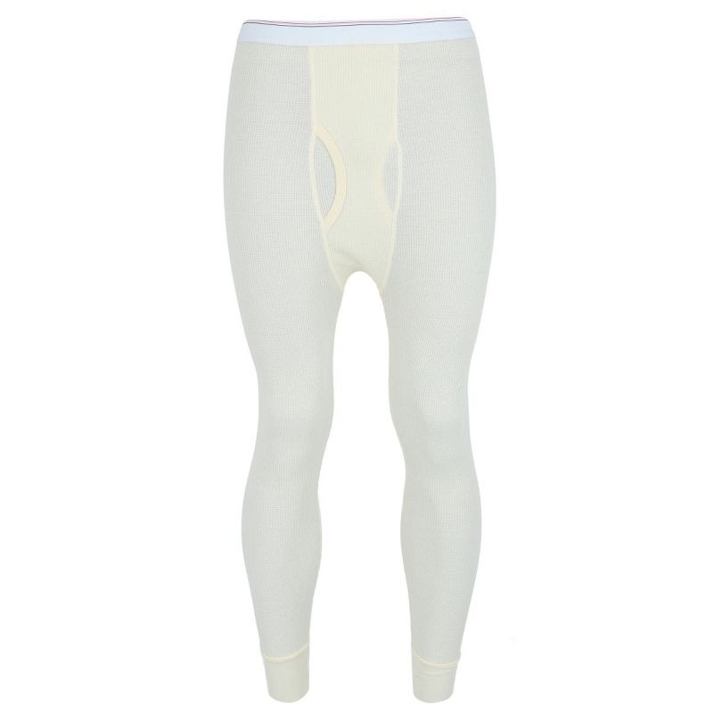 Cotton Plus Men's Thermal Underwear Bottoms, Large, Natural