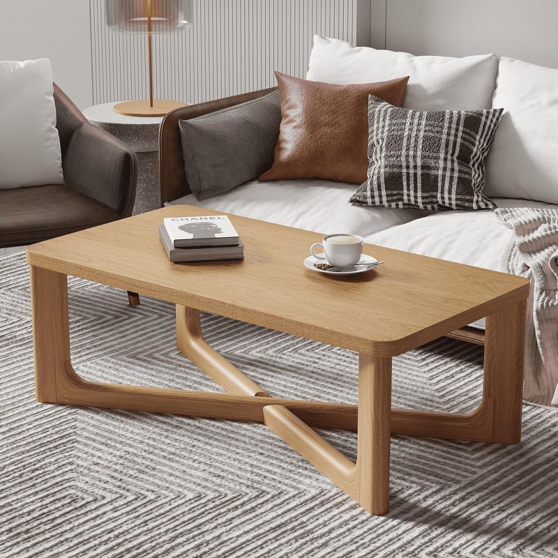 Spassway 26"W *50"D *18"H Rectangular Coffee Table Wood Living Room Table with Wood Grain Top Modern Living Room Bedroom Furniture for House Apartment