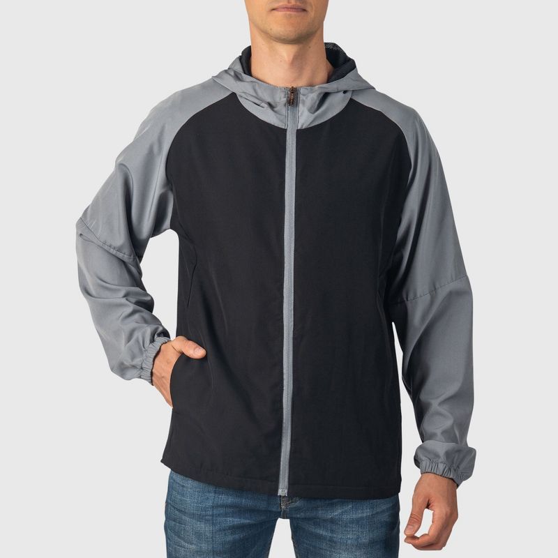 Alpine Swiss Cory Mens Light Windbreaker Jacket Water-Resistant Packable Hooded Softshell Coat Ideal for Travel Layering Everyday Outdoor Activities