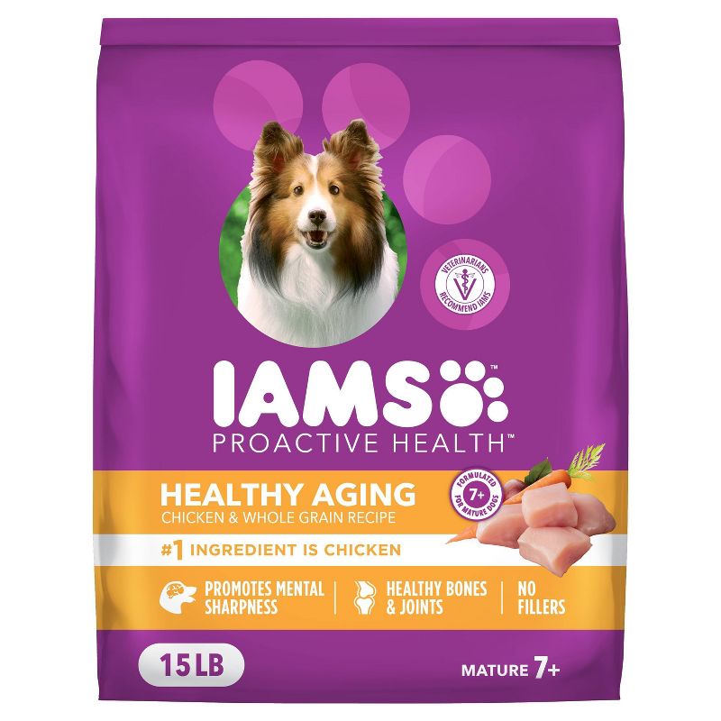 IAMS Healthy Aging Chicken and Whole Grain Flavor Senior Dry Dog Food - 15lbs